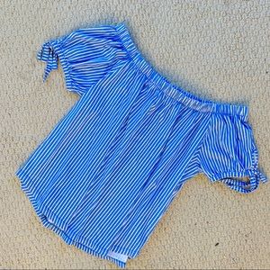 H&M Striped Off shoulder top with ties - Size S
